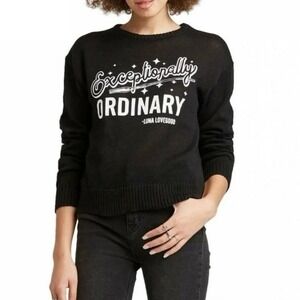 Harry Potter Luna Lovegood Exceptionally‎ Ordinary Cropped Sweater L Black